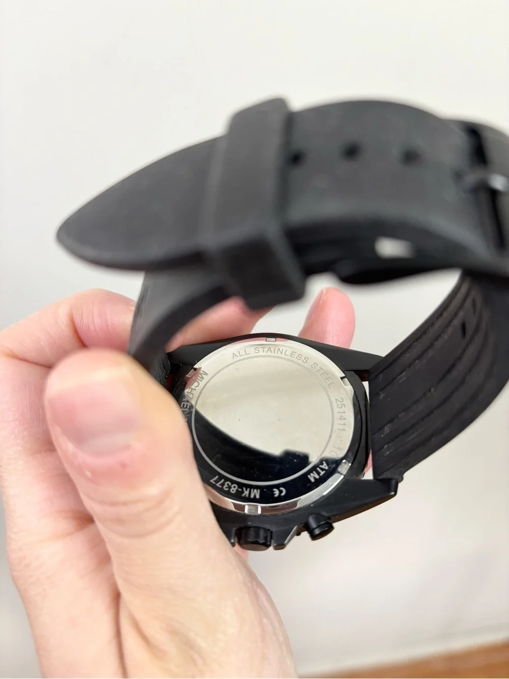 MICHAEL KORS BLACK JETMASTER SILICONE BAND CHRONOGRAPH MEN'S WATCH MK8377